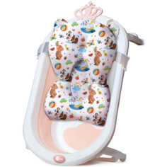 Комплект для купания новорожденных LaLa-Kids: ванночка и матрасик-горка для купания светло-коричневый