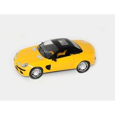 Porsche Машинка на батарейках музыкальная, световые эффекты, 25 см, желтая Toysa