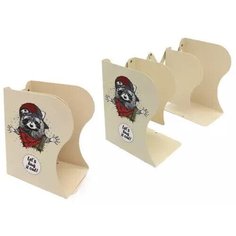 Подставка для книг - держатель на полку CT-20656 "Дружелюбный енот" металлическая, 19х15см Intelligent