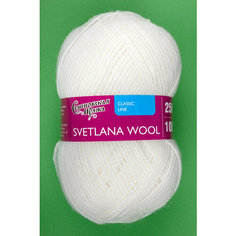 Пряжа Семеновская Svetlana Wool (Светлана ЧШ) ультрабелый (964), 95%шерсть/5%акрил, 250м, 100г, 1шт