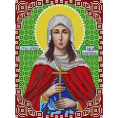 Набор для вышивания "Светлица" чешский бисер, икона "Святая Павла", 19х24 см