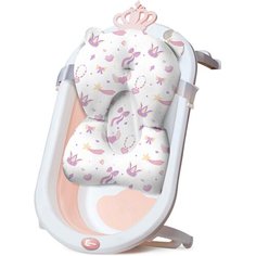 Комплект для купания новорожденных: LaLa-Kids: ванночка и матрасик-горка для купания светло-персиковый