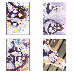 Плакат 4 шт набор А4 по аниме Nekopara / Некопара / Кошачий Рай постер №3 нет бренда