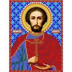Алмазная мозаика икона Святой Евгений 17*23 см Diamant