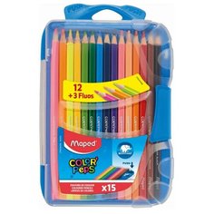 Maped Цветные карандаши Color Peps 15 цветов, «умная» коробка голубого цвета (832035)