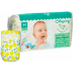 Offspring подгузники M, 6-10 кг, 42 шт., лимоны