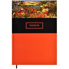 Записная книжка "Ноутбук" арт. 47783 полевые цветы /А5+,165х245 мм, 256 стр., переплет 7БЦ, полноцвет. под пленкой софт тач вельвет, блок офсет 65 гр, 1+1, ляссе// Феникс