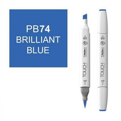 Маркер Touch Twin Brush 074 синий бриллиант PB74