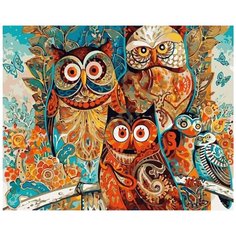Картина по номерам "Совушки", 40x50 см ВанГогВоМне