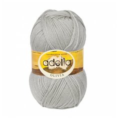 Пряжа Adelia Olivia, 60% акрил, 40% шерсть, 5*100 г, 250 м+-10 м, №21, светло-серый