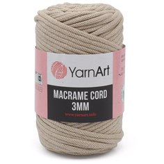 Пряжа для вязания YarnArt Macrame Cord 3мм 250гр 85м (60% хлопок, 40% вискоза и полиэстер) (753 серо-бежевый), 4 мотка