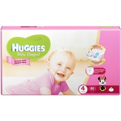 Huggies подгузники Ultra Comfort для девочек 4 (8-14 кг), 66 шт.