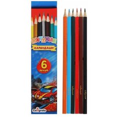 Карандаши 6 цветов Calligrata «Машинка»