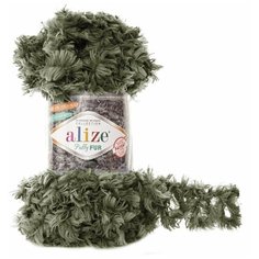 Пряжа ALIZE PUFFY Fur / 6117 хаки