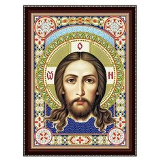 Алмазная мозаика блестящая "Икона № 23", 30х40 см (с подрамником, c частичным заполнением) Рыжий кот