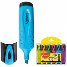 Набор текстовыделителей 6 шт, 1,0-5,0 мм, скошенный, цвет ассорти Classic Fluo Peps Classic Maped