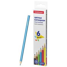 Пластиковые цветные карандаши шестигранные ErichKrause Basic 6 цветов