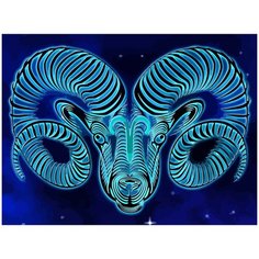 Картина по номерам на холсте знак зодиака овен космический пейзаж - 1538