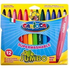 Фломастеры Carioca "Jumbo", утолщенные, 12 цветов