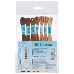 Набор мулине для вышивания "Gamma" "спектр" 100% хлопок 7 x 8 м chocolate