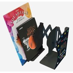 Подставка для книг раздвижная-лоток Game ON, для мальчиков, металл, черная De Vente