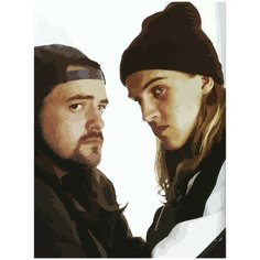 Картина по номерам на холсте Джей и молчаливый Боб - 3 30X40