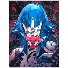 Картина по номерам на холсте Девушка Самурай - 6608 В 30x40