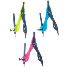 Maped Циркуль пластиковый Maped Kidz, с универсальным держателем, карандаш в комплекте, с безопасной иглой, микс