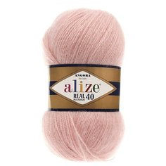 Пряжа Alize Angora Real 40 (Ангора Реал 40) - 3 мотка цвет 363 нежная роза 40% шерсть, 60% акрил 100г 480м