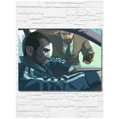 Картина по номерам на холсте Игра Grand Theft Auto (PS 5, PS 4, PS 3, Xbox 360, Xbox ONE, PC, ios) - 9430 Г 30x40