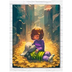Картина по номерам на холсте Игра Undertale (PS 5, PS 4, PS 3, Xbox 360, Xbox ONE, PC, ios) - 9470 В 30x40