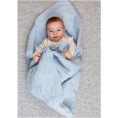 К023-15 Одеяло - плед для новорожденного цвет голубой ромб ОСЬМИНОЖКА