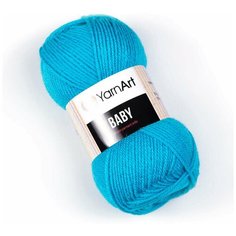 Пряжа для вязания YarnArt Baby (ЯрнАрт Беби) - 3 мотка 552 бирюза, гипоаллергенная для детских изделий, 100% акрил, 150м/50г