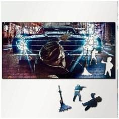 Пазл из дерева с фигурками, 230 деталей, 46х23 см игры Mafia 3 Mafia 3, Мафия 3, action-adventure, Вито, Дэнни, PS, Xbox, PC, Switch - 5188 Puzzle Wood
