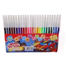 Фломастеры, 24 цвета, Машинка невентилируемый колпачок Sima