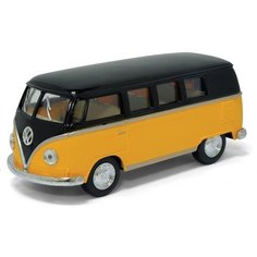 Инерционная Металлическая машинка игрушкаVolkswagen Classical Bus с черной крышей 1962 1:32 / KT5376D Kinsmart