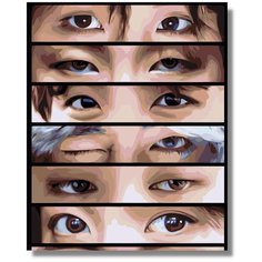 Картина по номерам " BTS / БТС " холст на подрамнике 40 х 60