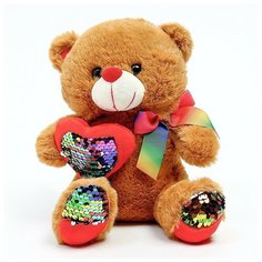 Мягкая игрушка "Мишутка", 25 см, с пайетками, цвета микс Без бренда
