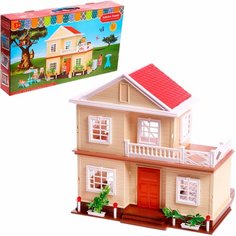 Игровой набор Лесной домик с мансардой для зверят с аксессуарами 1514 Denco Store