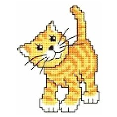 Набор для вышивания Сделано с любовью "Котя" 10x10 см, Кошки Детские Животные