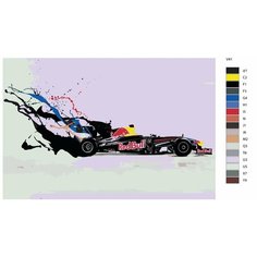 Картина по номерам V-41 "Болид - автомобиль с открытыми колёсами" 40х60 Brushes Paints