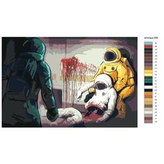 Картина по номерам "Among Us Амонг Ас: Арт с персонажами 4", Раскраска 40x60 см, Мультфильмы