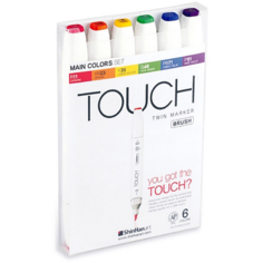 Touch Набор маркеров TOUCH BRUSH 6 цветов, основные цвета 1200613
