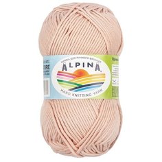 Пряжа для вязания крючком, спицами Alpina Альпина NATURE классическая средняя, хлопок 100%, цвет №007 Грязно-розовый, 105 м, 10 шт по 50 г