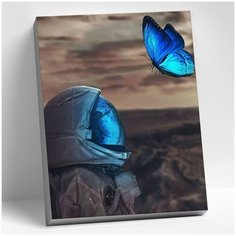 Картина по номерам (40х50) Космонавт с бабочкой (20 цветов) HR0238 Molly