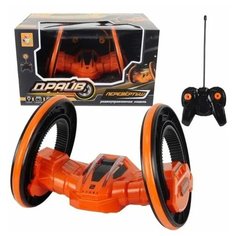1toy Драйв, трюковая двухколёсная машина-перевёртыш на р/у, 27MHz, вращение на 360°, со светом, оран