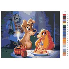 Картина по номерам X-178 "Леди и Бродяга" 70x90 Brushes Paints