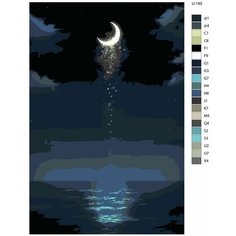 Картина по номерам U-192 "Сияние луны над водой" 70x90 см Brushes Paints