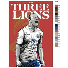 Картина по номерам X-434 "Футболист Уэйн Руни" 70x110 Brushes Paints