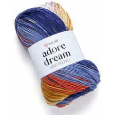 Пряжа Yarnart Adore dream белый-горчица-терракот-джинс (1065), 100%акрил, 280м, 100г, 1шт